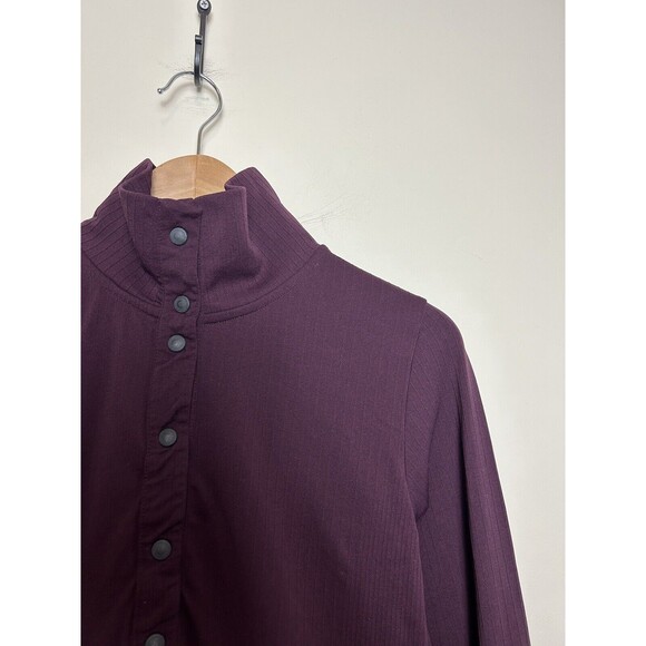 Athleta Purple Flurry Seamless Long Sleeve Henley Top Spiced Cabernet Size M - Picture 4 of 9